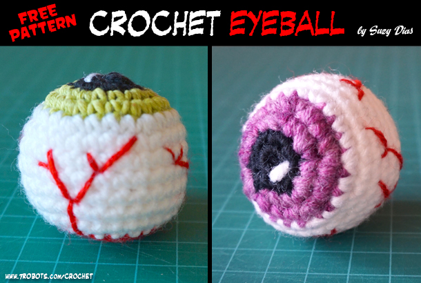 Crochet Eyeball FREE Pattern by Suzy Dias