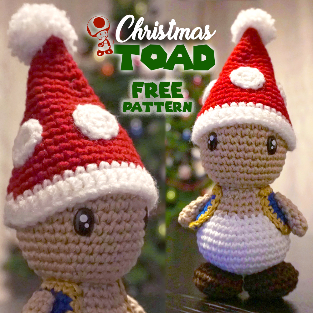 Crochet Super Mario Christmas Toad FREE 
