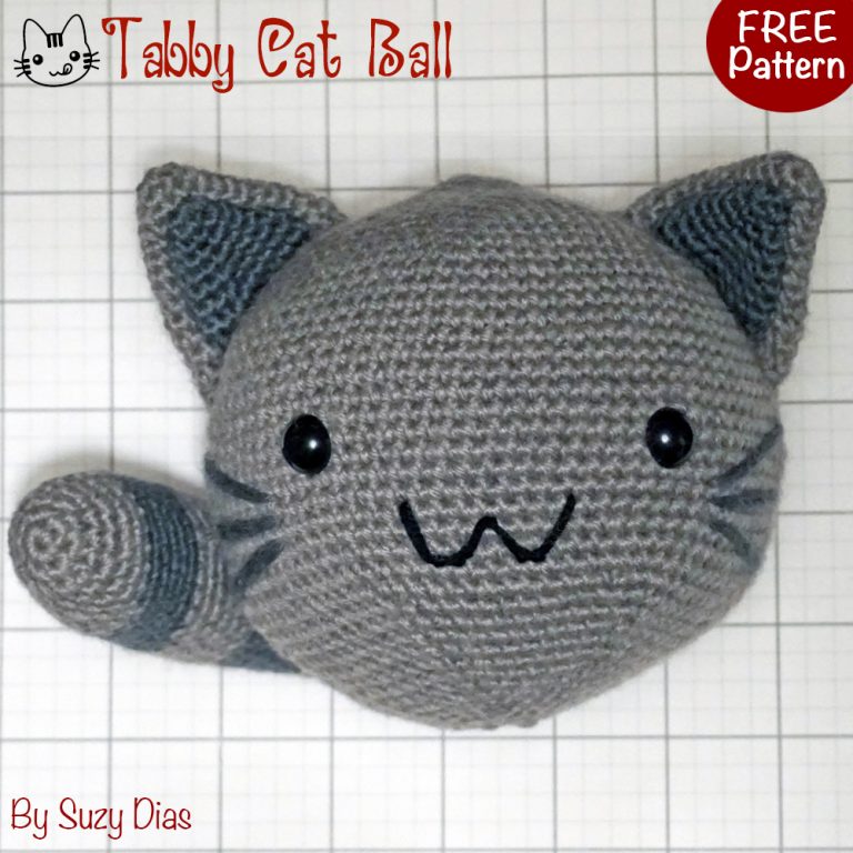 Crochet Tabby Cat Ball FREE Pattern by Suzy Dias