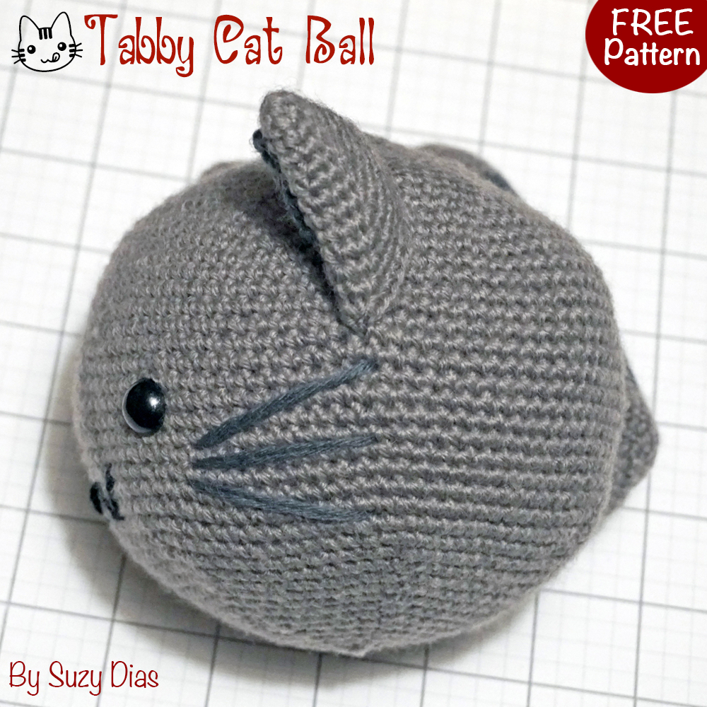 Crochet Tabby Cat Ball FREE Pattern by Suzy Dias
