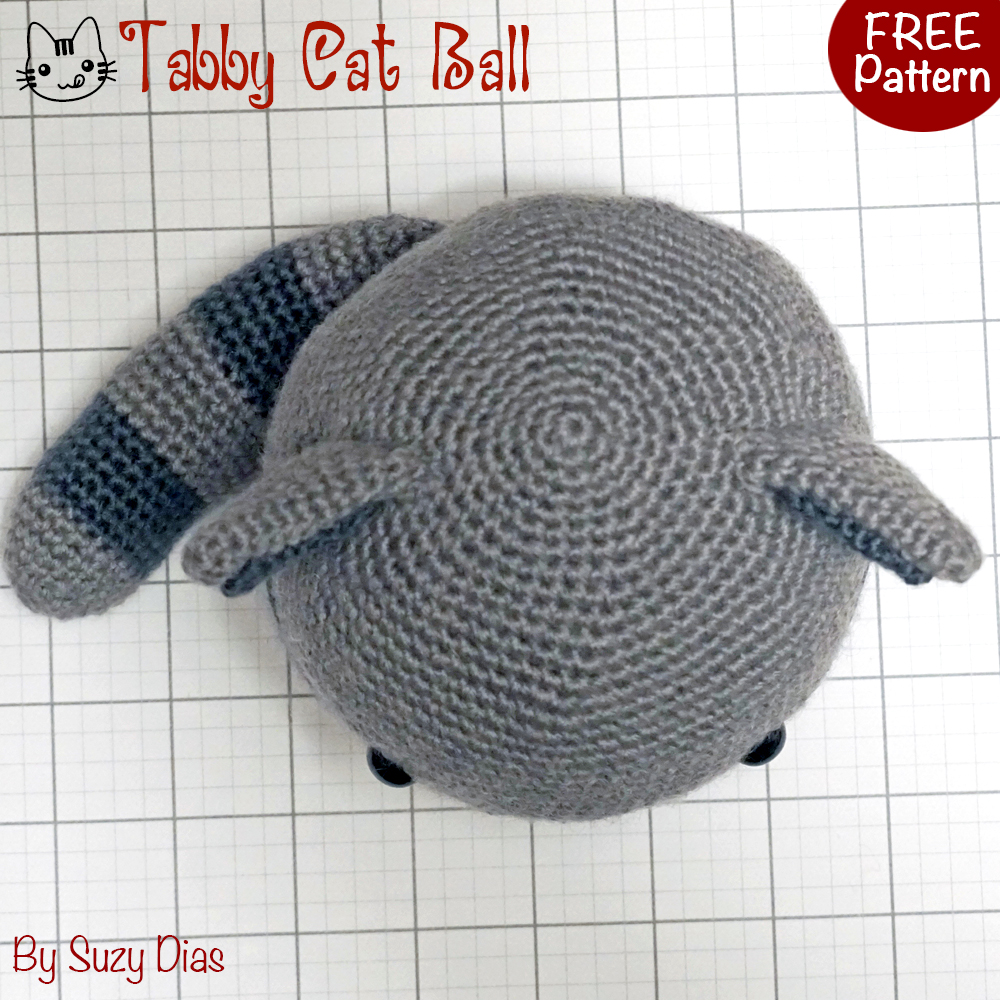 Crochet Tabby Cat Ball FREE Pattern by Suzy Dias